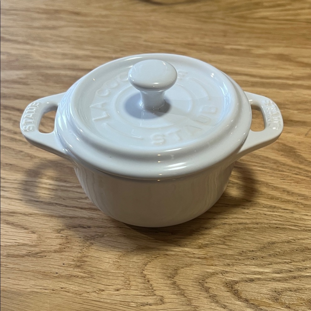 Staub Mini white ceramic Cocotte